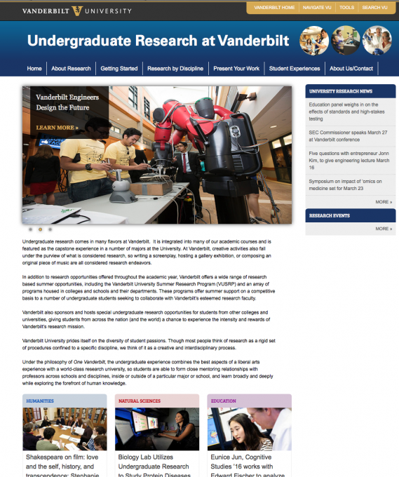 Undergraduate Research at Vanderbilt Digital Strategies Vanderbilt